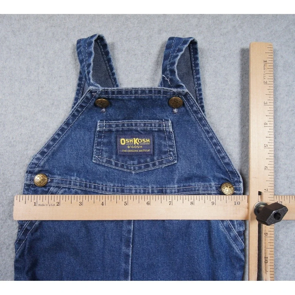 Vintage OshKosh Bgosh Vestbak Denim Footed Overalls Blue Made in USA 6-9 Months